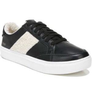 Dr. Scholl's Black and Cream Leather Sneakers